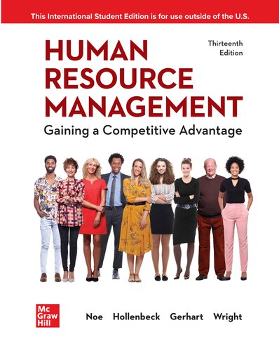 Human Resource Management: Gaining a Competitive Advantage (13th Edition) BY Noe - Epub + Converted Pdf